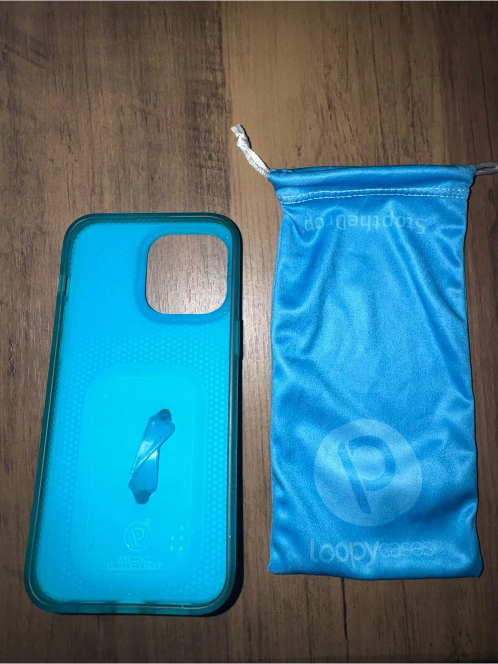 iPhone 15 pro max Loopy Case Bright Blue Phone Case with Integrated Loopy Strap